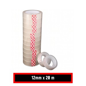 CORBAS CINTA ADHESIVA TUBO 12 ROLLOS 12mm x 20m